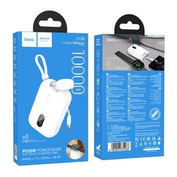 Power bank 10 000 mAh Hoco J130 Peak PD20W (with cable Type-C) із зарядкою для годинника 35798 фото