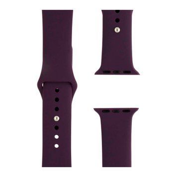 Ремінець Apple watch 38/40/41/SE silicone eggplant 46962 фото