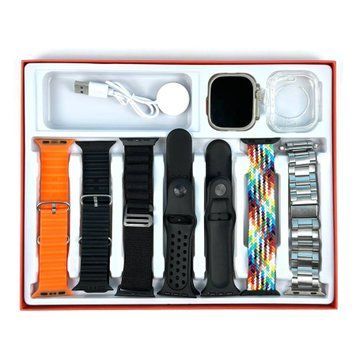 Смарт-годинник H12 Ultra + 7 ремінців black 41242 фото