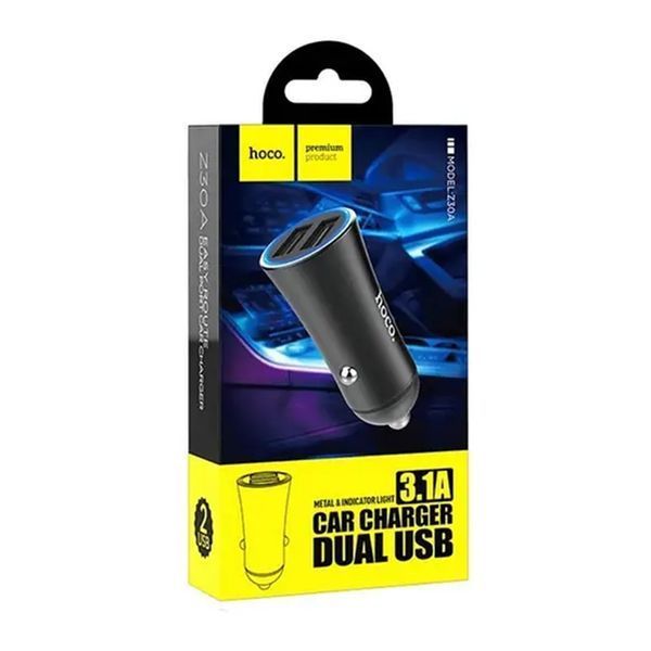 АЗП Hoco Z30A 3.1A (2USB) black 21530 фото