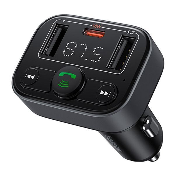 FM трансмістер Baseus S-09 Lite 2.4A 2USB black 36359 фото