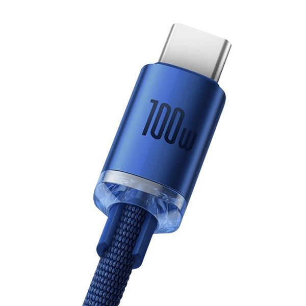 Cable Baseus Crystal Shine Series Type-C to Type-C 100W (1.2m) blue 10922 фото