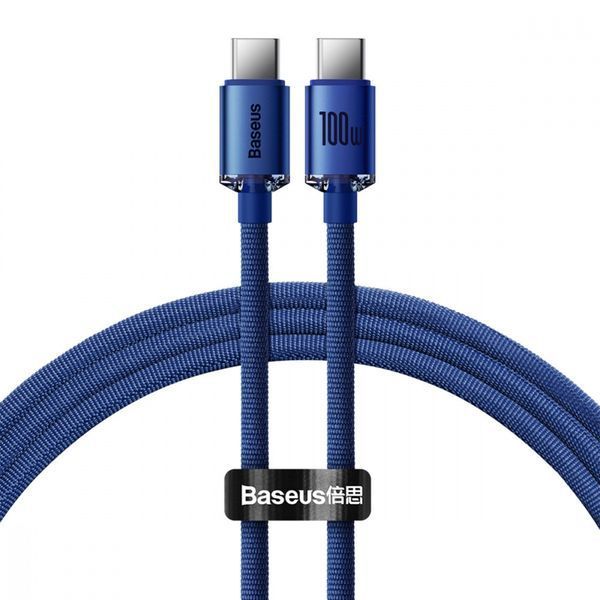 Cable Baseus Crystal Shine Series Type-C to Type-C 100W (1.2m) blue 10922 фото
