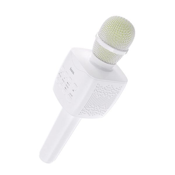 Мікрофон караоке Hoco BK5 Cantando bluetooth USB SD FM white 37874 фото