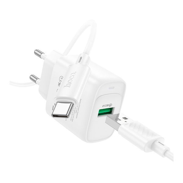 МЗП Hoco C140А 18W/3A + cable Type-C white 37295 фото