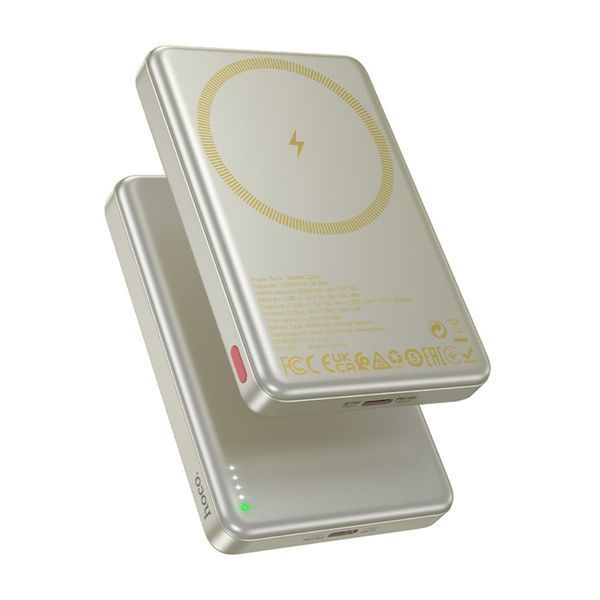 Power bank 10 000 mah Hoco Q26A Joy PD20W magnetic fast charging power bank Titanium gold 00686 фото