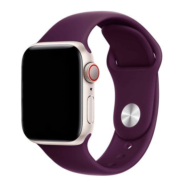 Ремінець Apple watch 38/40/41/SE silicone eggplant 46962 фото