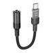 AUX Hoco LS37 to Type-C adapter black 46845 фото 3