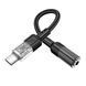 AUX Hoco LS37 to Type-C adapter black 46845 фото 2