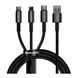 Cable Baseus Tungsten Gold One-for-three Fast Charging Data 3-in-1 (Micro USB+Lightning+Type-C) 3.5 19376 фото 2
