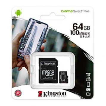 MicroSD 64GB Kingston Canvas Select Plus A1 UHS-1 100R Class10 + SD adapter 27367 фото