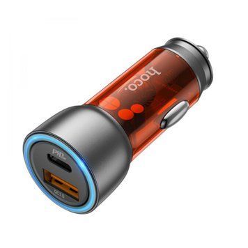 АЗП Hoco NZ8 PD 43W/3A QC3.0 (1USB-USB-C) brown 33097 фото