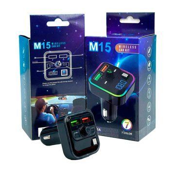 FM трансмістер Bluetooth FM-M15 3.1A black 36747 фото