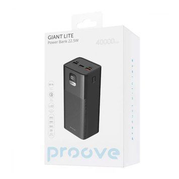 Power bank 40 000 mAh Proove 22.5W Giant Lite Black 44270 фото