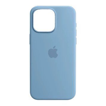 Silicone case iPhone 15 with MagSafe light blue 42095 фото