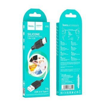 USB Cable Hoco Type-C X90 3A 1m white 33610 фото
