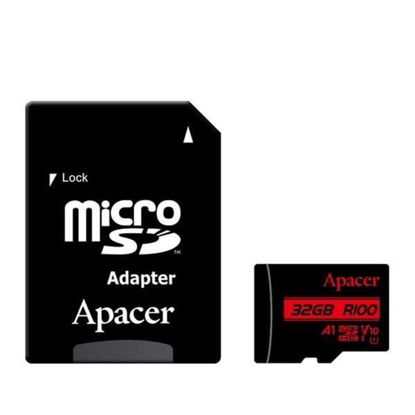 MicroSD 32GB Apacer UHS-1 V10 100R Class 10 + SD adapter UA 36349 фото
