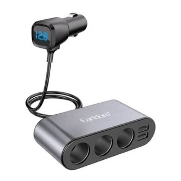 АЗП 3в1 120W 3.1A (2USB EARLDOM ET-CS2 LED машинний трійник 00755 фото