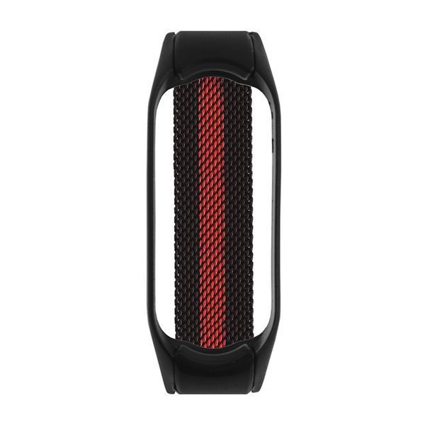 Ремінець Xiaomi Mi Band 5/6 Steel magnet black-red 31489 фото