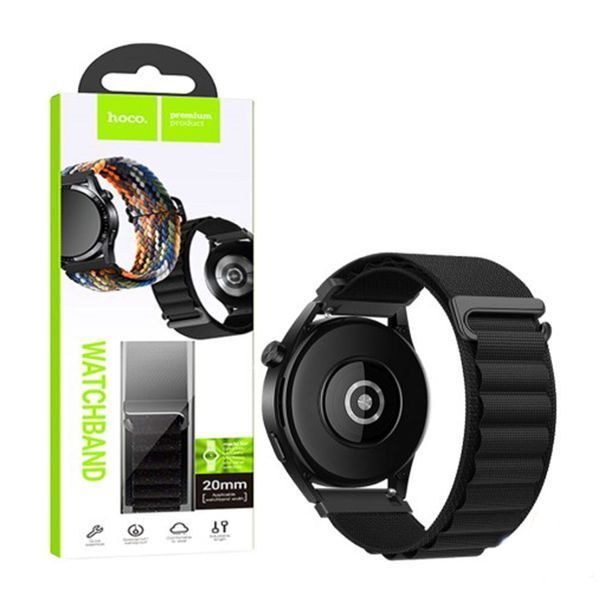 Універсальний ремінець Hoco WH05 22mm Climbing black 36635 фото