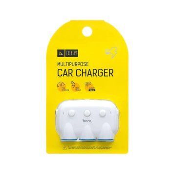 АЗП 3в1 5V/3.1A 2 USB Hoco C1 машинний трійник 20716 фото