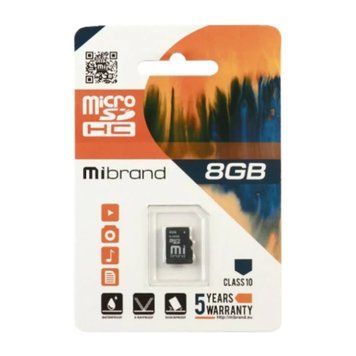 MicroSD 8GB Mibrand Class 10 23513 фото