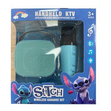 Колонка Bluetooth K1-B 1 мікрофон дитяче караоке Stitch blue 44423 фото