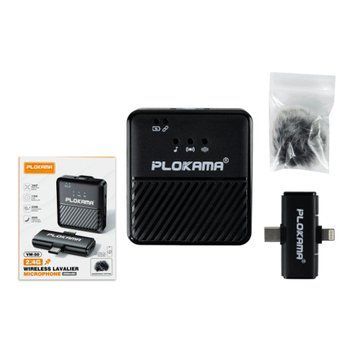 Мікрофон петличний bluetooth PLOKAMA VM-50 2in1 black 45237 фото