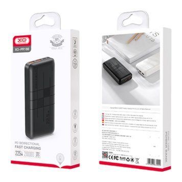 Power bank 20 000 mAh XO PR188 PD20W+QC22.5W black 00834 фото