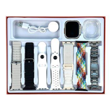 Смарт-годинник H12 Ultra + 7 ремінців silver 41243 фото