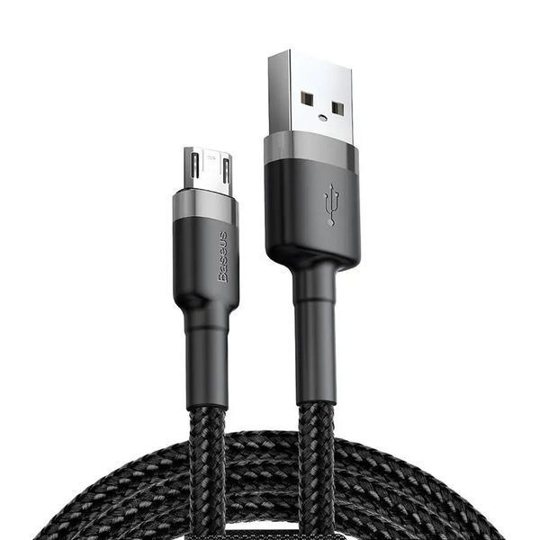 USB Cable Baseus Cafule Micro USB 2.4A (0.5m) gray/black 05059 фото