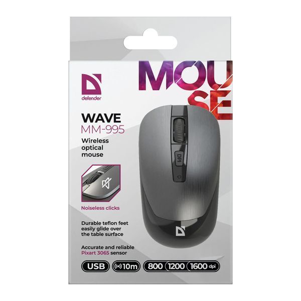 Мишка Bluetooth Defender MM-995 grey UA 40176 фото
