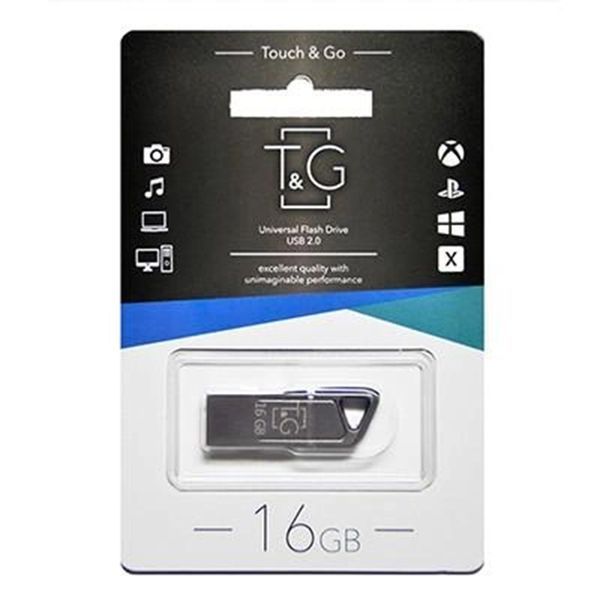 USB Flash 16 GB T&G 114 Metal Black 28219 фото