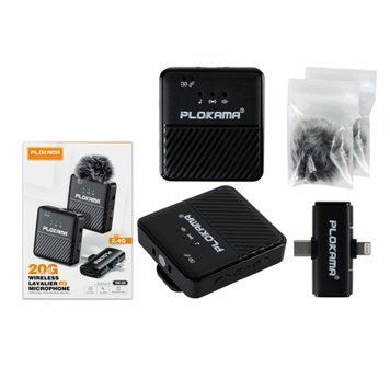 Мікрофон петличний bluetooth PLOKAMA VM-60 2in1 black 45238 фото