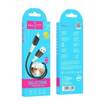 USB Cable Hoco Lightning X82 2.4A 1m black 31734 фото