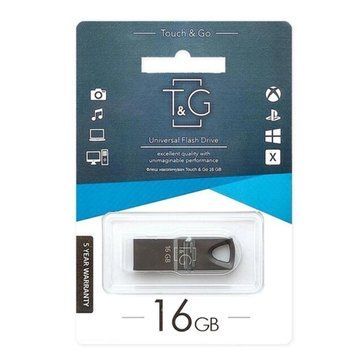 USB Flash 16 GB T&G 117 Metal Black UA 28263 фото