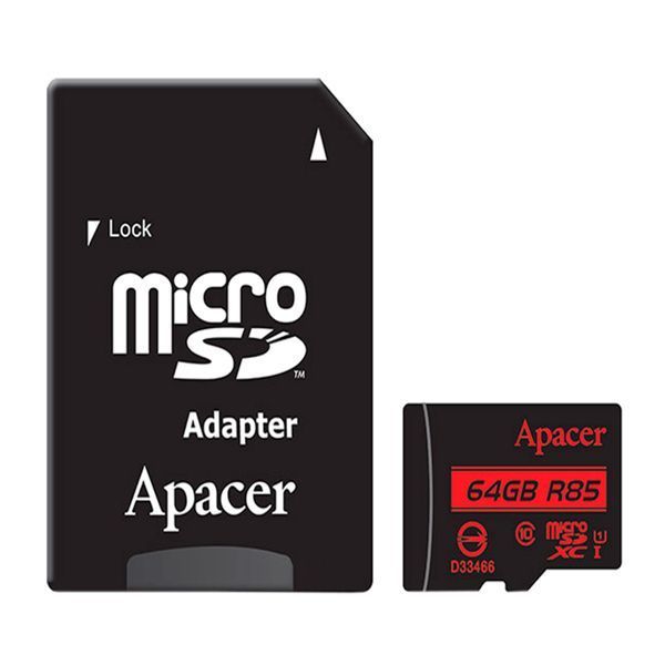 MicroSD 64GB Apacer UHS-I 100R Class10 + SD adapter 36351 фото