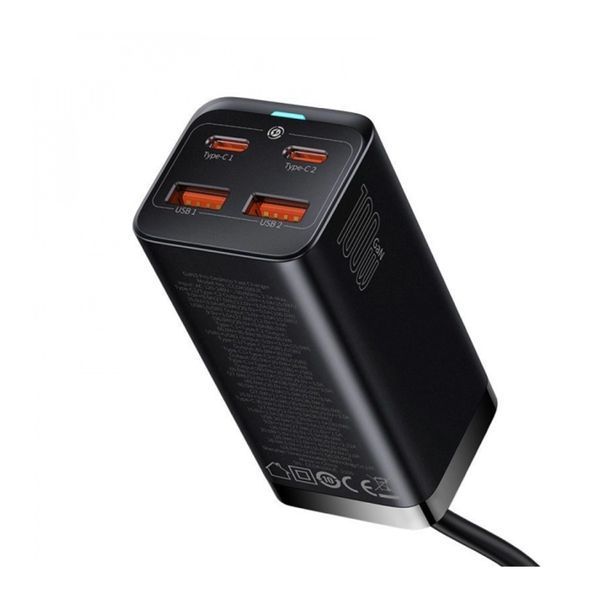 МЗП Baseus GaN3 Pro 100W (2 Type-C + 2 USB) black 26888 фото
