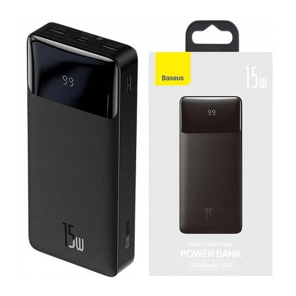 Power bank 20 000 mAh Baseus Bipow Display 15W black 26915 фото