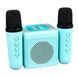 Колонка Bluetooth A9 2 мікрофона дитяче караоке blue 43183 фото 1
