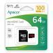 MicroSD 64GB Apacer UHS-I 100R Class10 + SD adapter 36351 фото 1