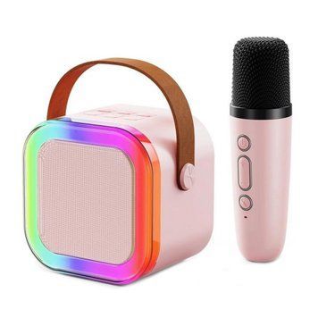Колонка Bluetooth A3 1 мікрофон дитяче караоке pink 38361 фото