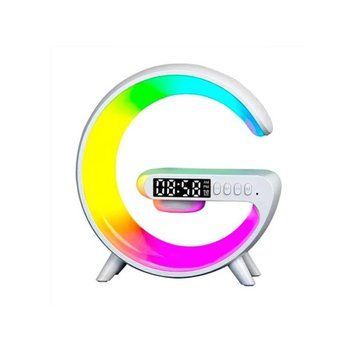 Колонка Bluetooth HM-G66 + бездротова зарядка +годинник +світильник white 37686 фото