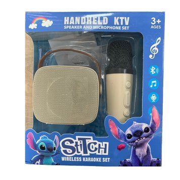 Колонка Bluetooth K1-B 1 мікрофон дитяче караоке Stitch milk 44425 фото