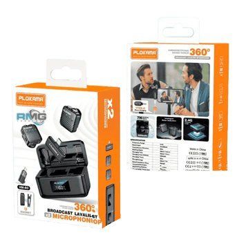 Мікрофон петличний bluetooth PLOKAMA VM-80 2in1 black 45239 фото