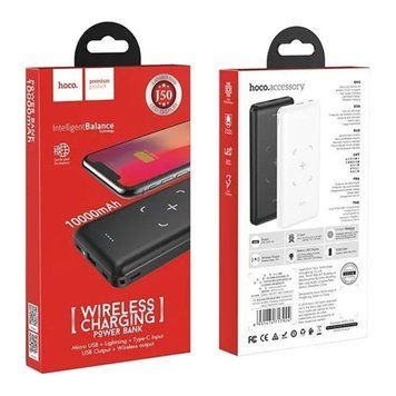 Power bank 10 000 mAh Hoco J50 Surf бездротова зарядка black 00791 фото