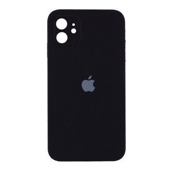 Silicone case Full square close camera iPhone 11 black currant 47682 фото