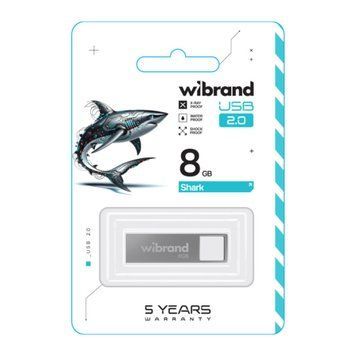 USB Flash 8 GB Wibrand Shark Silver 10008 фото
