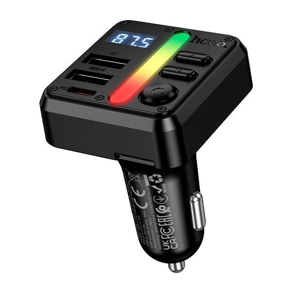 FM трансмістер Bluetooth Hoco E89 PD 45W QC3.0 black 47306 фото