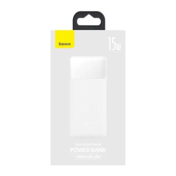 Power bank 20 000 mAh Baseus Bipow Display 15W white 32112 фото